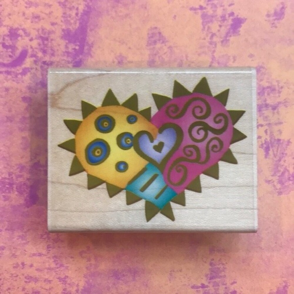 Rubber Stamp Whimsical Heart